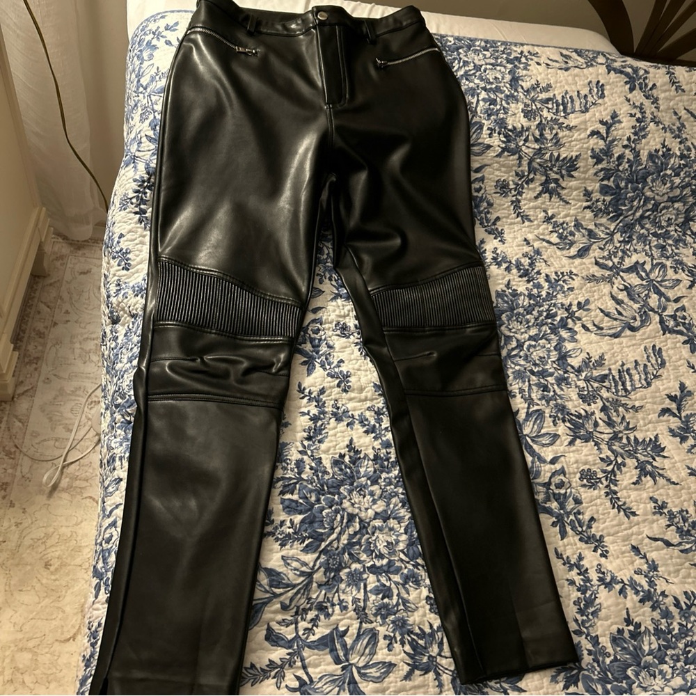 Black Faux Leather Pants